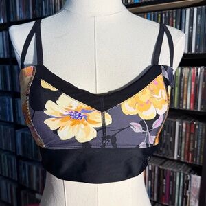 Hapari Strappy Back Floral Sports Bra Festival Y2K Trendy Size Medium